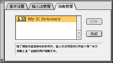 Dictionary Manager tab